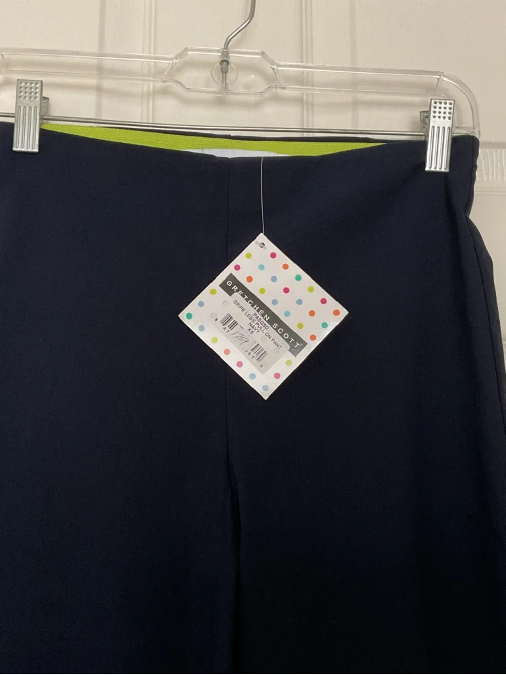 NWT GRETCHEN SCOTT Gripeless Pull On Pants Navy Blue XS